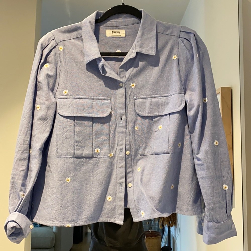 Soludos Daisy Embroidered Shacket - image 1